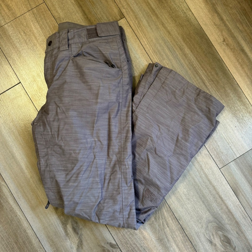 The North Face Womens M‎ Purple Grey Snow Pants Insulated Ski Snowboard E-14